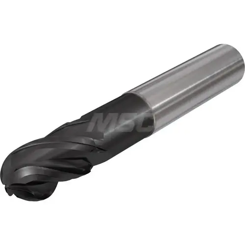 Iscar 3398280 Ball End Mill: 3/8" Dia, 3/4" LOC, 4 Flute, Solid Carbide