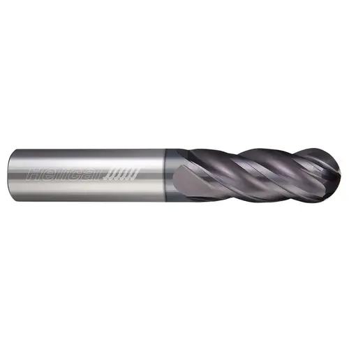 Helical Solutions 81678 Ball End Mill: 5/16" Dia, 1" LOC, 4 Flute, Solid Carbide