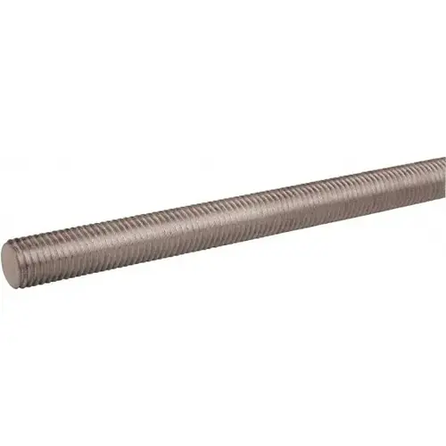 MSC 44882 Threaded Rod: 3/8-24, 3 ft Long, Stainless Steel