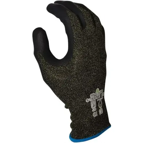 Showa S-TEX581XXL-10 Cut & Abrasion-Resistant Gloves: Size 2XL, ANSI Cut A5, Foam Nitrile, Polyester, Nylon, Stainless Steel & Kevlar