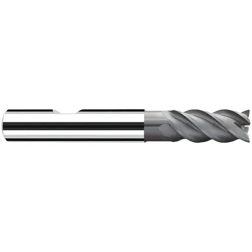 Fraisa P98404432 Corner Radius End Mill: 3/8" Dia, 3/4" LOC, 45 deg Helix, TiAlCrN Coated, Corner Radius End, Centercutting Series NB-NVS