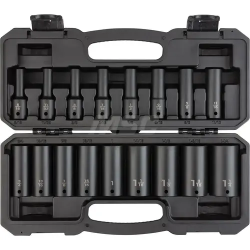 Tekton SID92305 1/2 Inch Drive Deep 6-Point Impact Socket Set, 17-Piece (5/16 - 1-1/4 in.)
