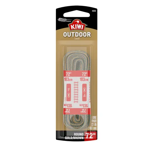 KIWI 70448-XCP1 Outdoor Round 72 In. Boot Laces Gold/Brown