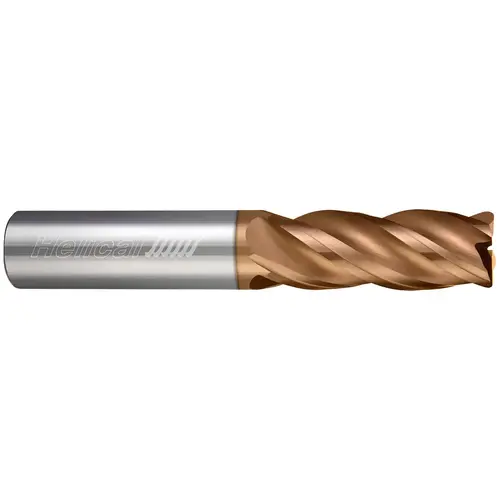 Helical Solutions 86175 Corner Radius End Mill: 5/8" Dia, 2-1/8" LOC, 0.0300" Radius, 7 Flute, Solid Carbide Tplus