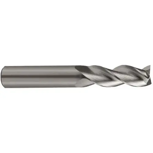 SGS 34704 Square End Mill: 1/4 inch Dia, 3/4 inch LOC, 1/4 inch Shank Dia, 2-1/2 inch OAL, 3 Flutes, Solid Carbide