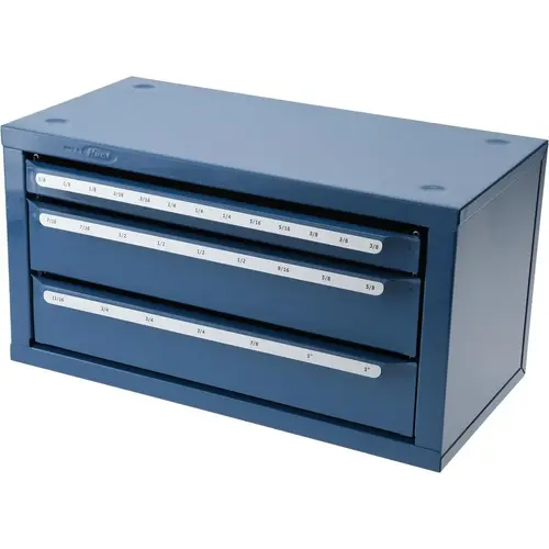 Huot 80389 3 Drawer, 1/8 to 1" End Mill Diam, Steel End Mill Storage