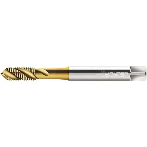 Walter-Prototyp 6244498 Spiral Flute Tap: M8x1.25, Metric, 3 Flute, Modified Bottoming, 6G Class of Fit, Cobalt, TiN Finish
