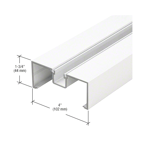 CRLU.S. Aluminum J40252 4" Open Back Vertical Mullion/Door Jamb, White