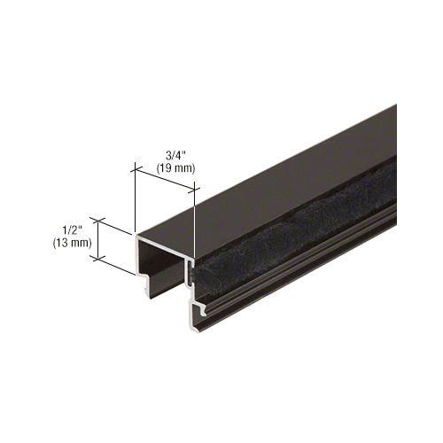 CRL-U.S. Aluminum DS04022 Snap-In Door Stop with Weatherstrip, Bronze Black Anodized - 21'-2"