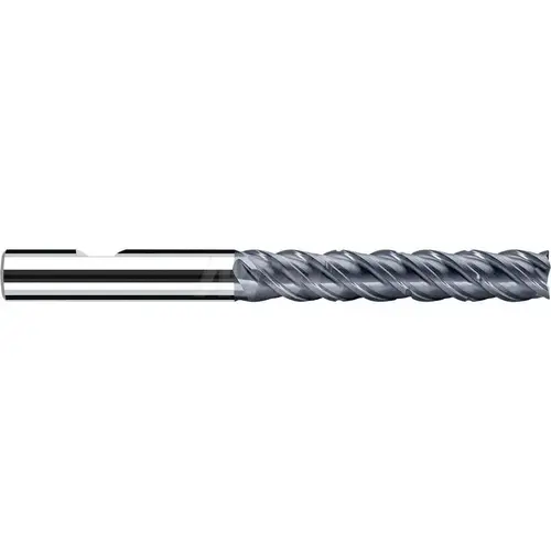 Fraisa P98320312 Square End Mill: 1/4" Dia, 1.3760" LOC, 4 Flute, Solid Carbide Polychrome