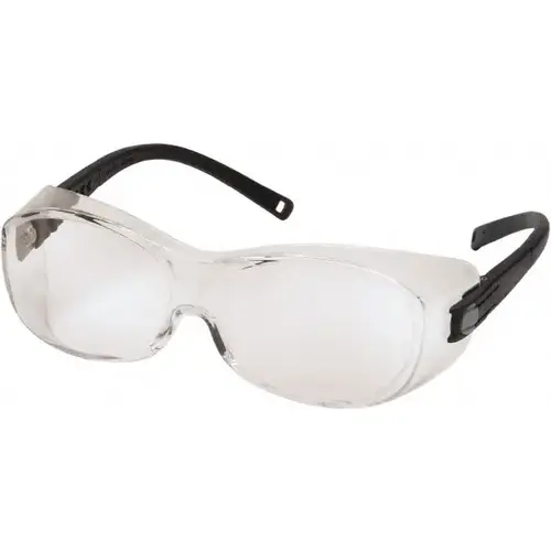 Pyramex S3510STJ Safety Glass: Anti-Fog, Polycarbonate, Clear Lenses, Frameless, UV Protection