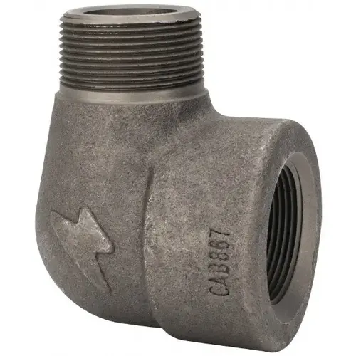 ANViL 361109655 Black 90 degree Street Elbow: 1-1/2", Threaded