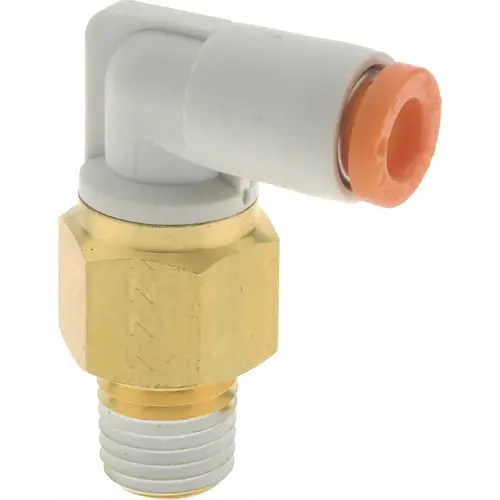 SMC PNEUMATICS KQ2L03-U01A Push-to-Connect Tube Fitting: Male Elbow, 1/8" Thread, 5/32" OD
