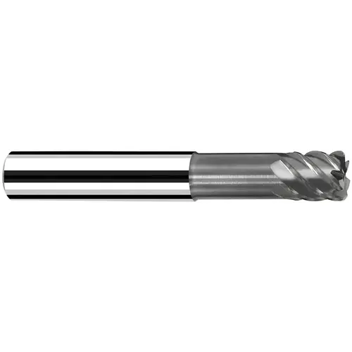 Fraisa X7200295 Corner Radius End Mill: 6 mm Dia, 7.00 mm LOC, 55 deg Helix, TiAlN & AlCrN Coated, Corner Radius End, Centercutting Series XSpeed