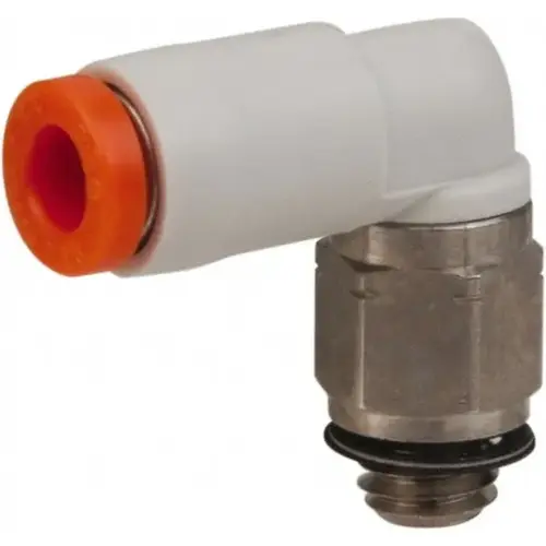 SMC PNEUMATICS KQ2L07-32N Push-to-Connect Tube Fitting: Male Elbow, #10-32 Thread, 1/4" OD