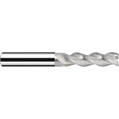 Fraisa 15834312 Square End Mill: 1/4" Dia, 3/4" LOC, 3 Flute, Solid Carbide Bright/Uncoated