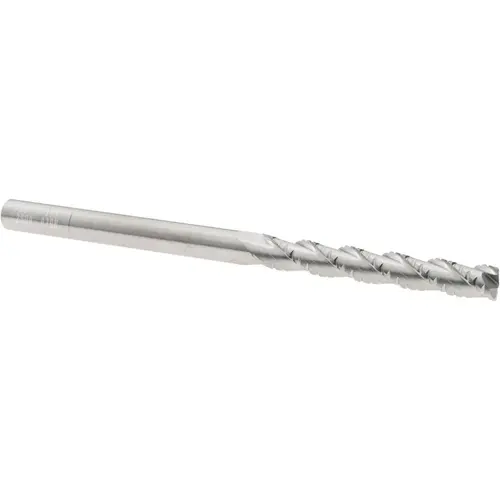 SGS 33395 Roughing End Mill: 1/4" Dia, 3 Flutes, 0.02" Corner Radius, Chipbreaker, Solid Carbide Bright/Uncoated