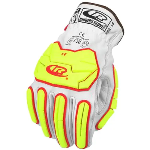 RINGERS 665-09 Series R665 Cut, Puncture & Abrasive-Resistant Gloves: Medium, ANSI Cut N/A, Leather