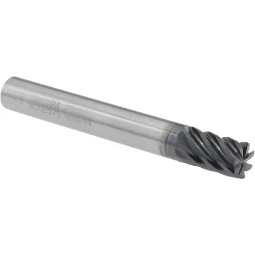 Seco 17002312 Corner Chamfer End Mill: 1/4" Dia, 3/8" LOC, 7 Flute, 0.0030" Chamfer Width, Solid Carbide AlTiN