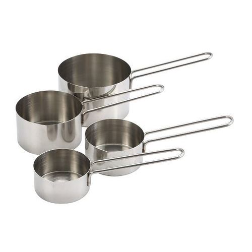 Winco 4 Piece Stainless Steel Measuring Cup Set, 1 Each