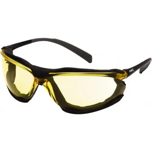 Pyramex SB9330ST Safety Glass: Anti-Fog & Scratch-Resistant, Polycarbonate, Yellow Lenses, Full-Framed, UV Protection