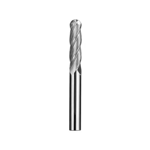 SGS 33108 Ball End Mill: 0.375" Dia, 1.125" LOC, 4 Flute, Solid Carbide Uncoated