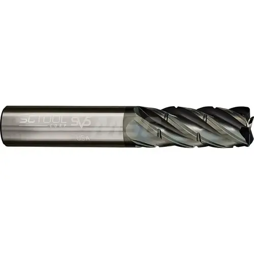 SC Tool 20471 Corner Radius End Mill: 3/4" Dia, 2-1/4" LOC, 0.1200" Radius, 5 Flute, Solid Carbide