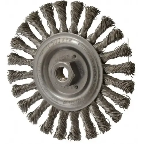 Weiler 94663 Wheel Brush: 6" Wheel Dia, Knotted