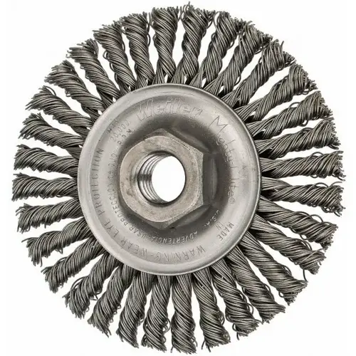 Weiler 94653 Cup Brush: 4" Dia, 0.014" Wire Dia, Steel, Crimped