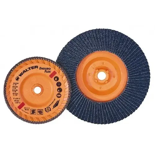 WALTER Surface Technologies 06F462 Flap Disc: 5/8-11 Hole, 120 Grit, Zirconia Alumina, Type 27