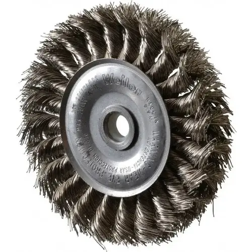 Weiler 94633 Wheel Brush: 4" Wheel Dia, Knotted