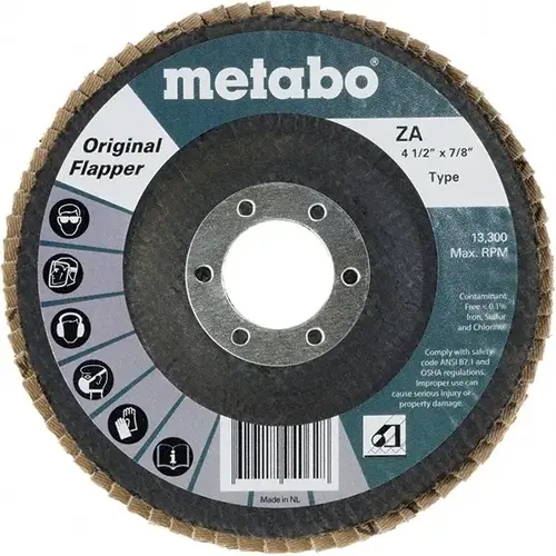 Metabo 623178000-XCP10 Flap Disc: 7/8" Hole, 120 Grit, Zirconia Alumina, Type 29 - pack of 10