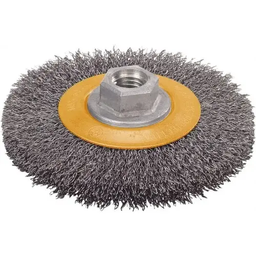 WALTER Surface Technologies 13J504 Wheel Brush: 5" Wheel Dia, Crimped