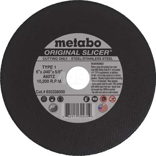 Metabo 655338000-XCP50 Cut-Off Wheel: Type 1 (01/41), 6" Dia, Aluminum Oxide - pack of 50