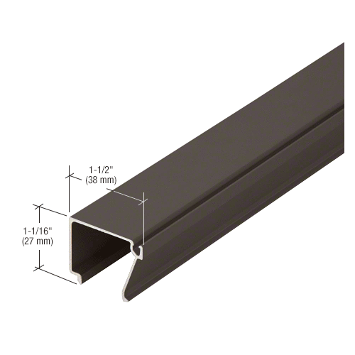 Bronze Black Anodized Glass Stop for 1" Glass - 24'-2" Stock Length