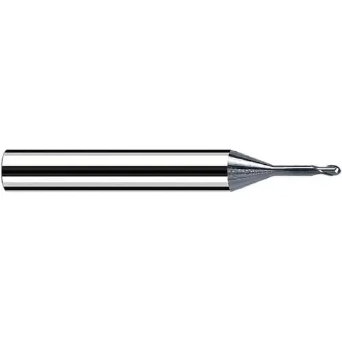 Fraisa X6565100 Ball End Mill: 1.00 mm Dia, 1.00 mm LOC, 2 Flute, Solid Carbide