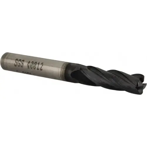 SGS 40012 Corner Radius End Mill: 6 mm Dia, 19 mm LOC, 1 mm Radius, 4 Flutes, Solid Carbide