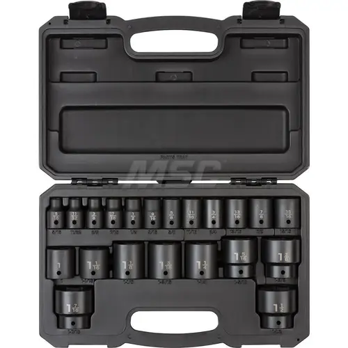 Tekton SID92302 1/2 Inch Drive 6-Point Impact Socket Set, 21-Piece (5/16 - 1-1/2 in.)