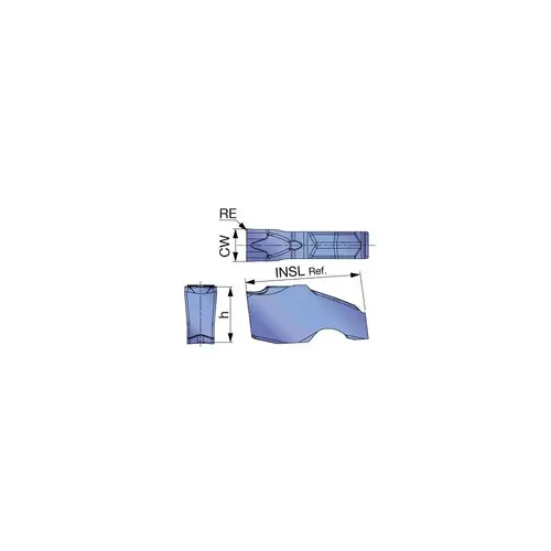 Tungaloy 6841304 Cutoff Insert: QGS5-030 AH7025, Carbide, 0.197" Cutting Width Coated