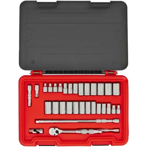 Proto J52332AS Socket Set: 32 Pc, 1/4 to 7/8" Socket