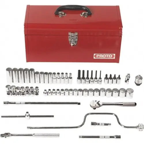 Proto J52226A Deep Standard Universal Socket Set: 57 Pc, 3/8" Drive, 6.00 to 22.00" Socket