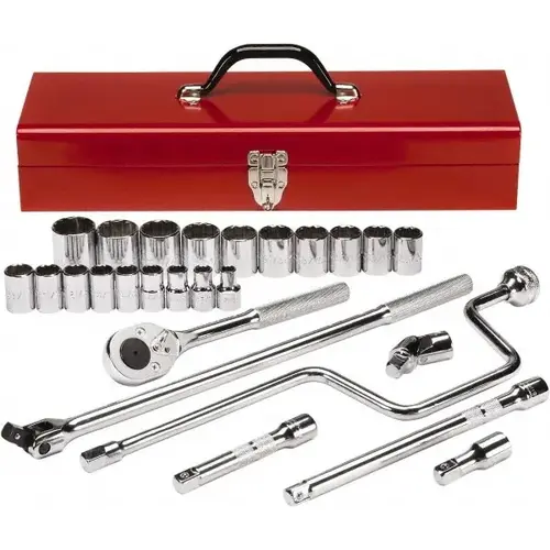 Proto J54124A Standard Socket Set: 26 Pc, 1/2" Drive, 3/8 to 1-1/4" Socket