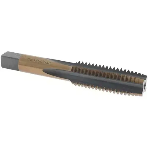 Import BDNA-20728 Straight Flute Tap: 5/8-11 UNC, 4 Flutes, Taper, High Speed Steel, Gold/Oxide Coated