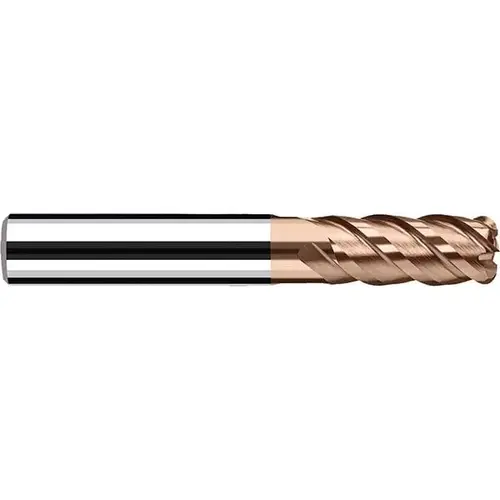 Fraisa H98507652 Corner Radius End Mill: 3/4" Dia, 1-3/8" LOC, 45 deg Helix, AlTiN Coated, Corner Radius End, Centercutting Series HX-RNVS
