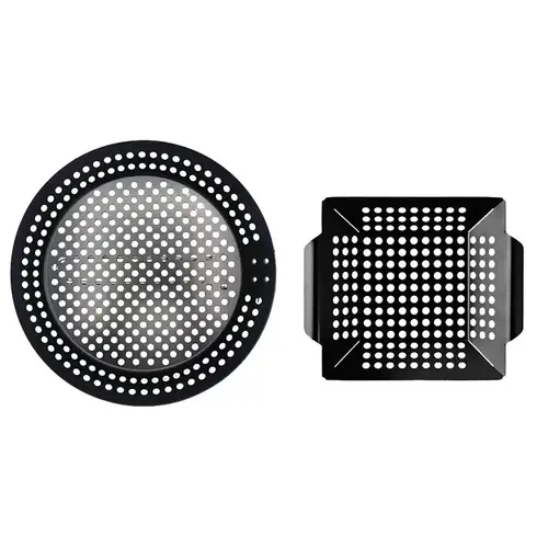 Mr Bar-B-Q 06901Y Mr. BAR-B-Q Gourmet Grilling Topper Set, Steel, Black, For: Big Green Egg, Charcoal, Commercial Grill/Smokers - pack of 2
