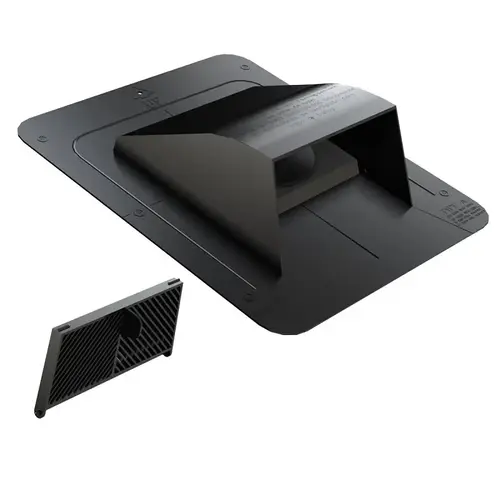 CANPLAS 6015BL Canplas Roof Dryer and Bathroom Exhaust Vent, 6-1/8 in W Hood, 3-1/4 in H Hood, 4 in Duct, Black Hood