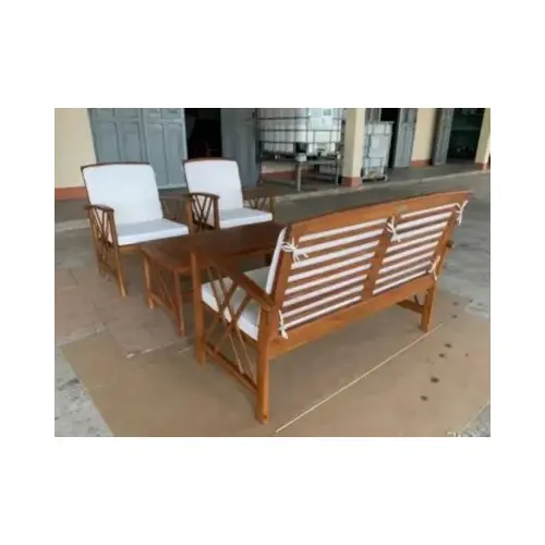 Linon Home Decor 21075BRN4PC 4PC BRN WD OutDR Set