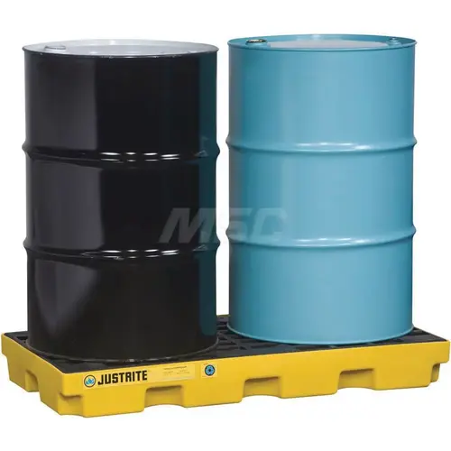 Justrite 28654 Accumulation Center: 2 Drum, 24.00 gal, 2500.00 lb, Polyethylene