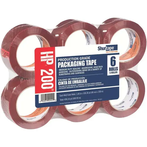 Shurtape 106566 Packing Tape: Red, Hot Melt Adhesive