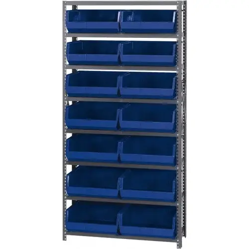 Open Hopper Storage Unit Pick Rack: Open Hopper Storage Unit with Bins, 12" OAD, 75" OAH, 36" OAW